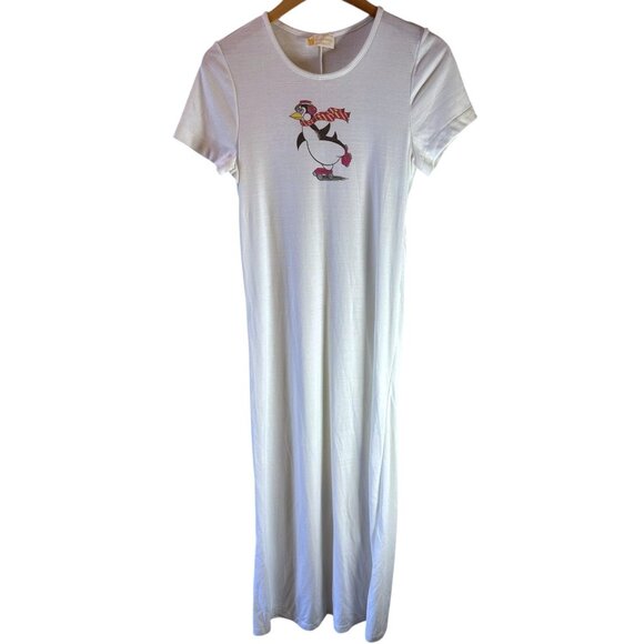 NOS Vintage Vassarette Juniors White Penguin Roller Skate Nightgown – Size Large - Picture 2 of 7